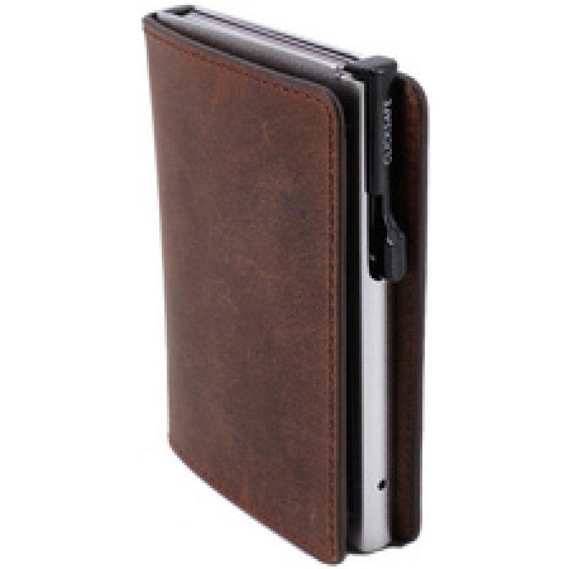 CLICKSAFE Porte-monnaie SLIM avec porte-cartes, marron