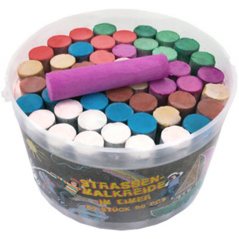 JAMASIA Craie de trottoir, seau en plastique de 50