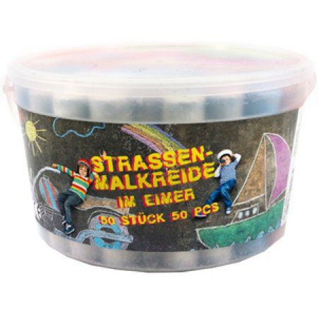 JAMASIA Craie de trottoir avec paillettes, seau de 50