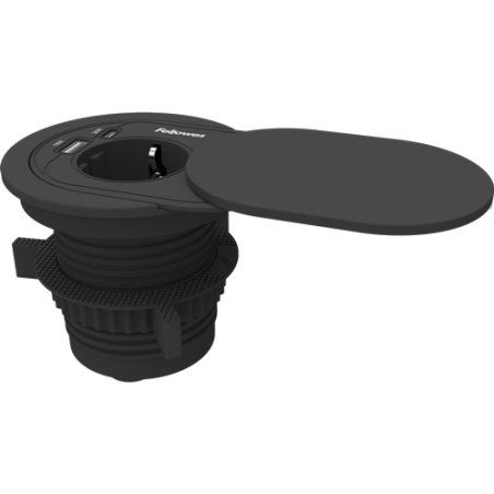 Fellowes Tisch-Einbausteckdose Power Spot, Typ F, schwarz