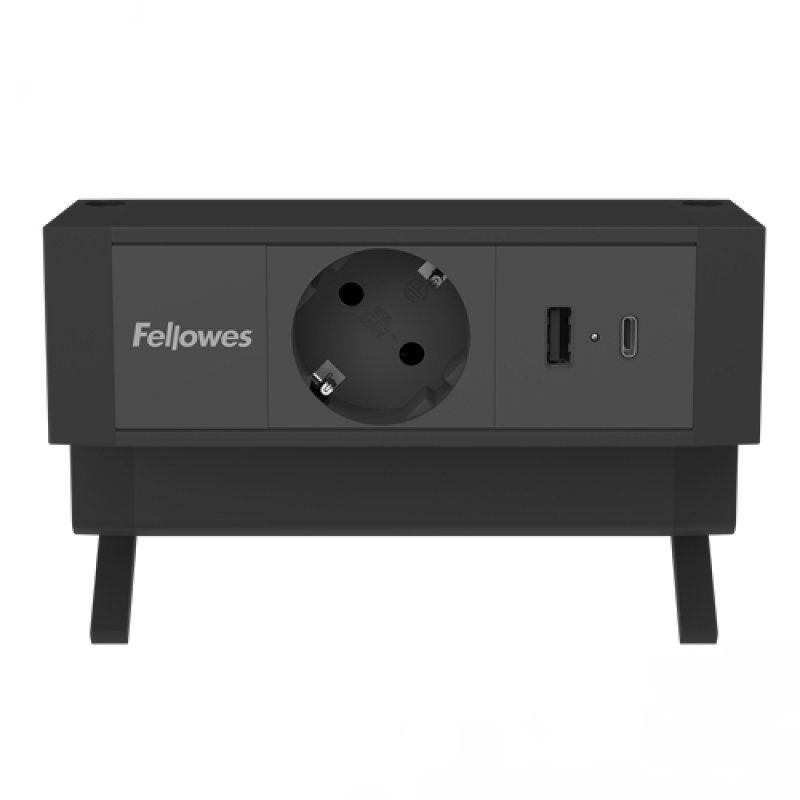 Fellowes Tisch-Steckdosenleiste Power Desk, Typ F, schwarz