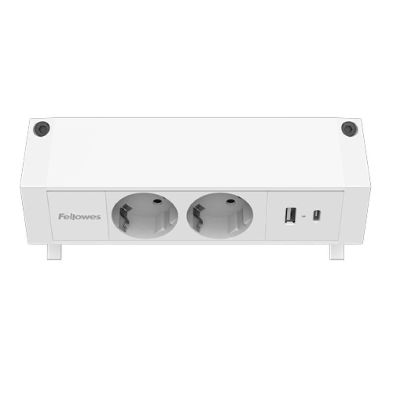 Fellowes 100137183 power extension 2 m 2 AC outlet(s) Indoor White