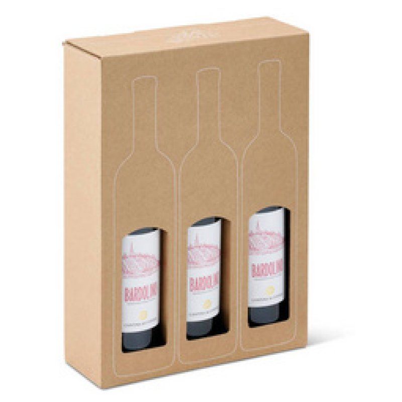 ColomPac Carton de présentation pour 3 bouteilles de vin