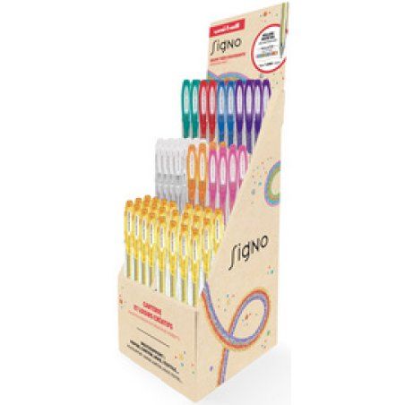 uni-ball Stylo roller encre gel SIGNO Pailleté, présentoir