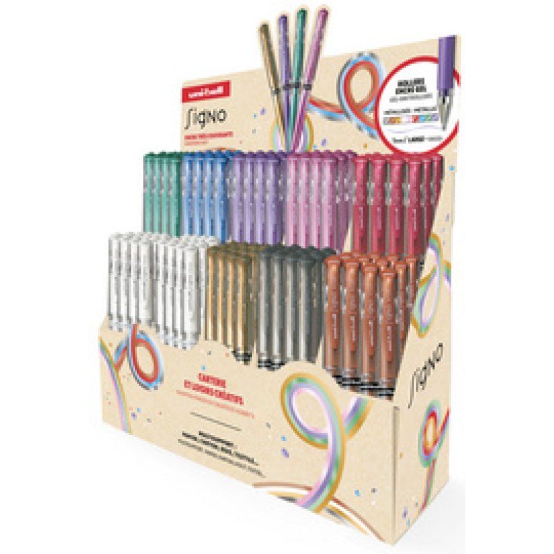 uni-ball Stylo encre gel SIGNO broad, présentoir de 120