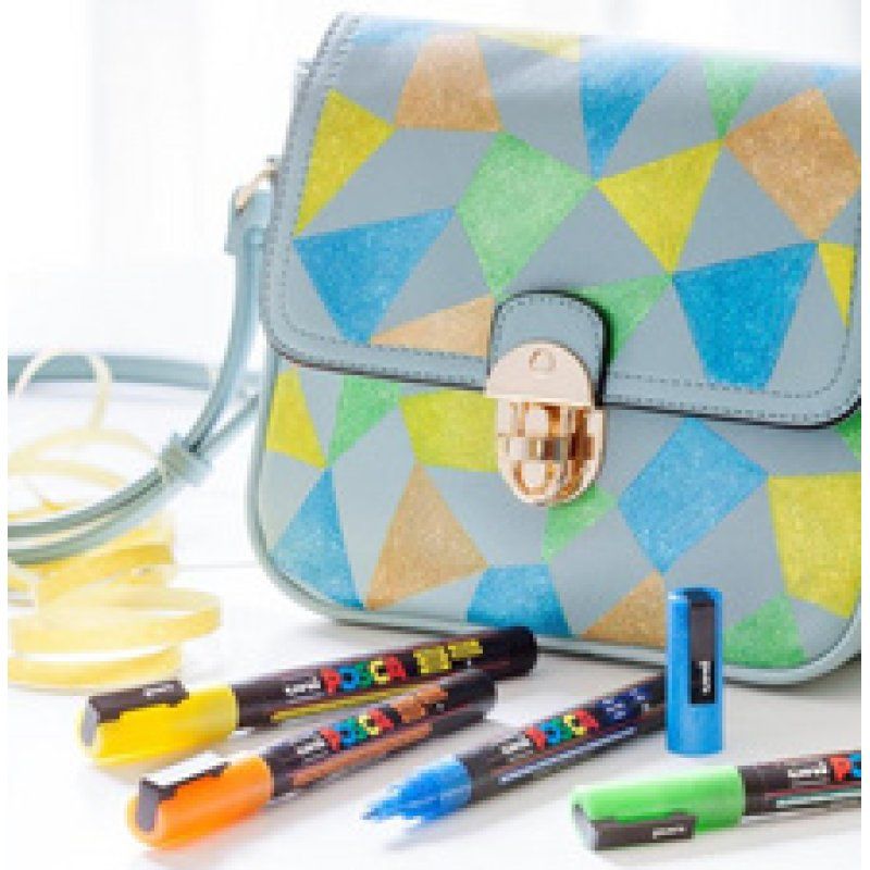 POSCA Marqueur à pigment PC3ML pailleté, étui de 4, assorti