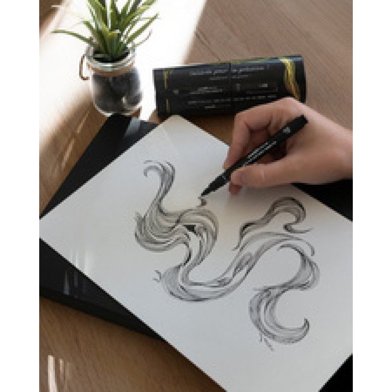 uni-ball Feutre technique uni pin, tube en métal de 9 pièces