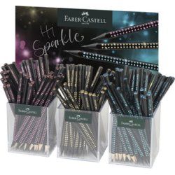 FABER-CASTELL Crayon GRIP SPARKLE Midnight, pot de 3