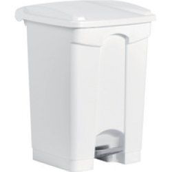helit Poubelle à pedale "the step", 45 litres, blanc/jaune