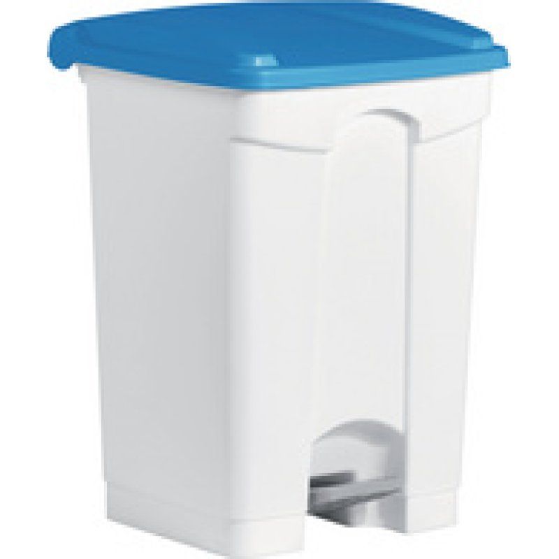 helit Poubelle à pedale "the step", 45 litres, blanc/jaune