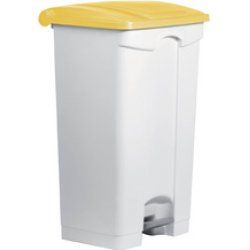 helit Poubelle à pédale "the step", 90 litres, blanc/vert