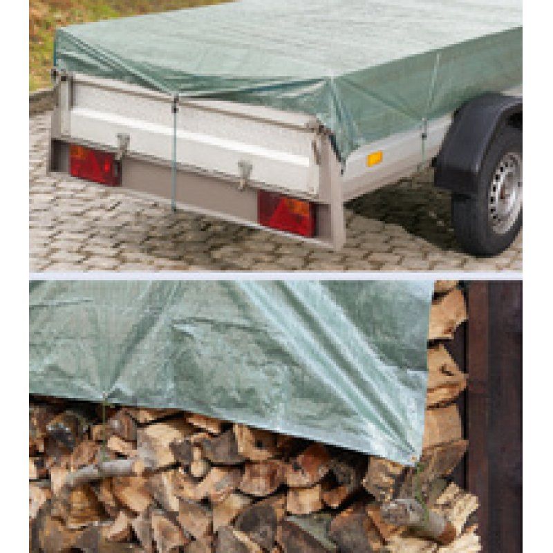 WESTEX Bâche toile avec oeillets, 4 x 6 m, vert, 75 g