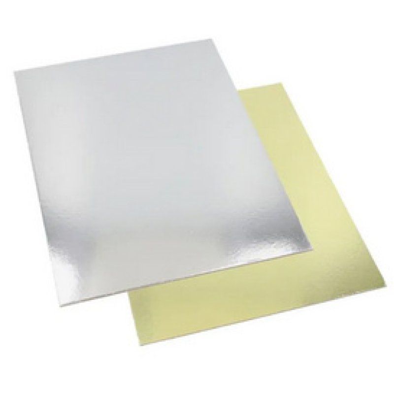 STARPAK Plat à gâteau carré, 280 x 280 mm, or/argent