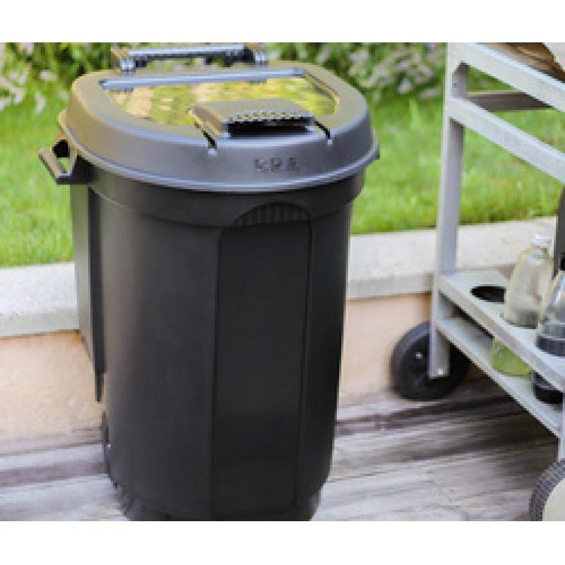 EDA Poubelle, 110 litres, plastique, noir
