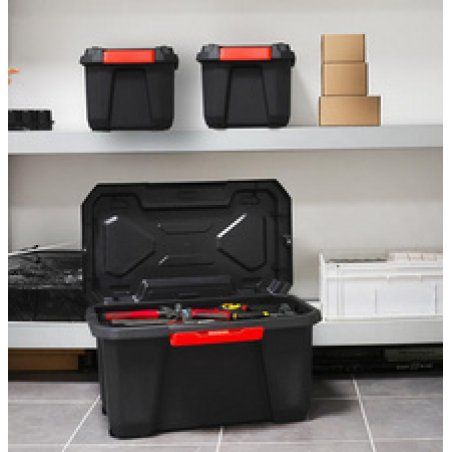 EDA Boîte de rangement XPERT PRO, 70 litres, noir/rouge