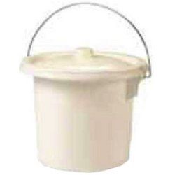 EDA Seau hygiénique, avec anse en métal, 5,5 litres, crème