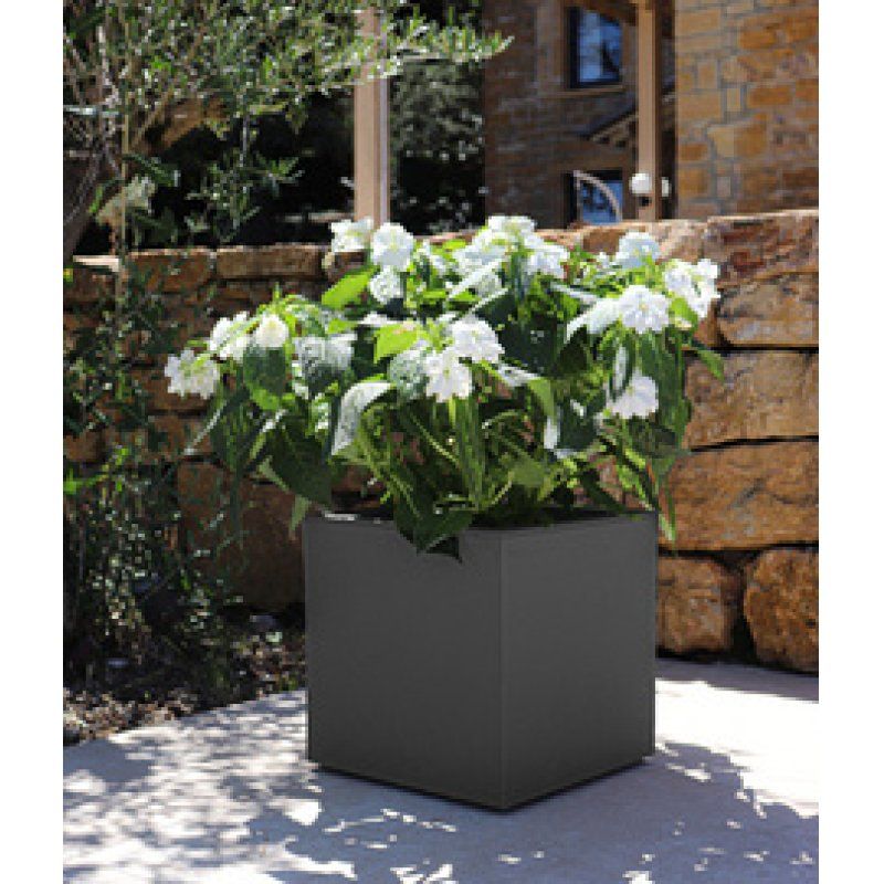 EDA Bac à plantes BASALT UP, cubique, 295 mm, vert amande