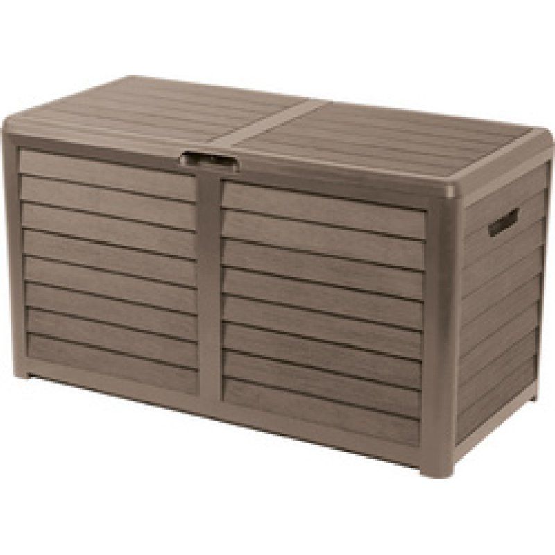 EDA Coffre de jardin BAYA, 420 L, aspect bois, anthracite