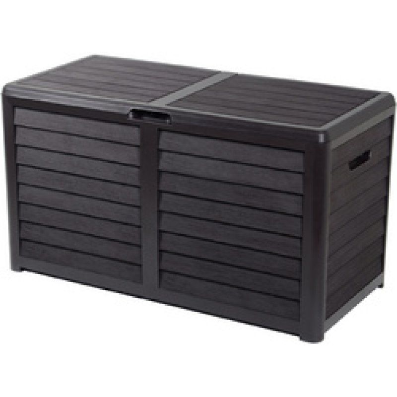 EDA Coffre de jardin BAYA, 420 L, aspect bois, anthracite