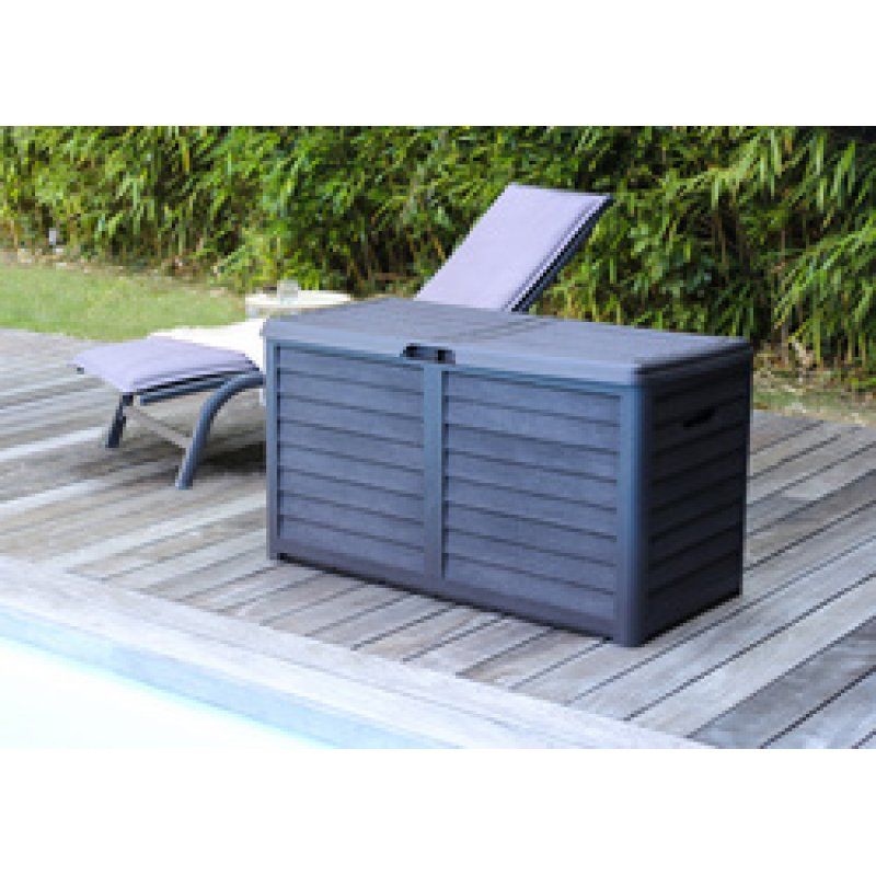 EDA Coffre de jardin BAYA, 420 L, aspect bois, marron