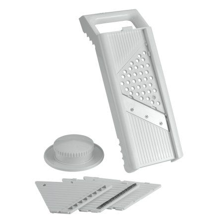 metaltex Mandoline universelle Mandolino, 4 inserts, blanc