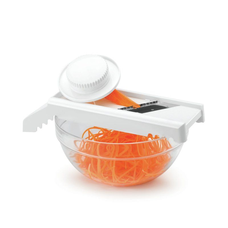 metaltex Mandoline universelle Mandolino, 4 inserts, blanc