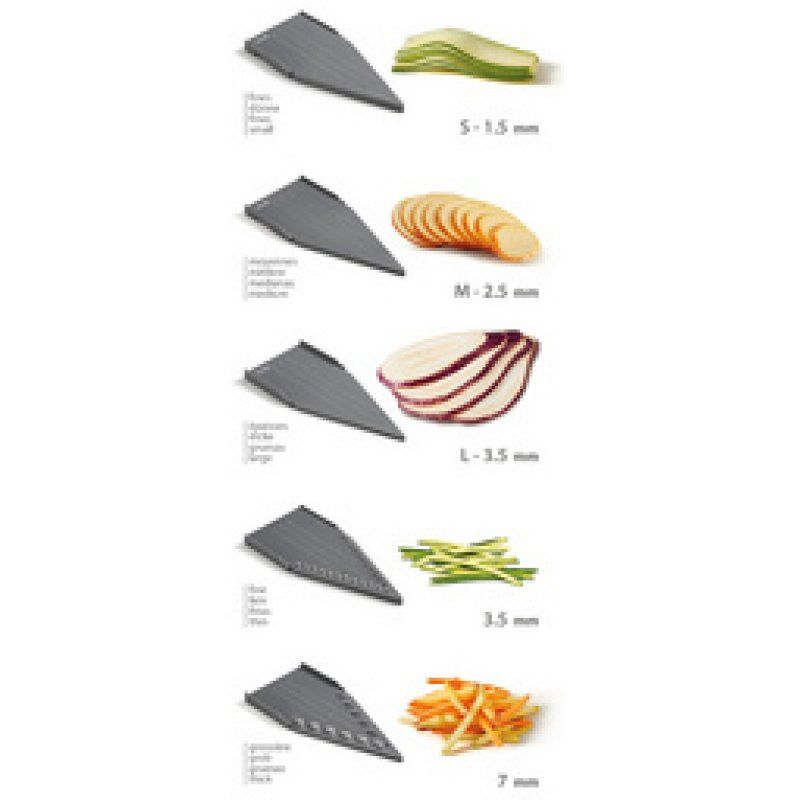 metaltex Mandoline universelle Slice-V, 5 inserts, gris