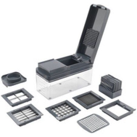 metaltex Coupe-fruits/légumes 12 en 1 Slice-Cube, gris