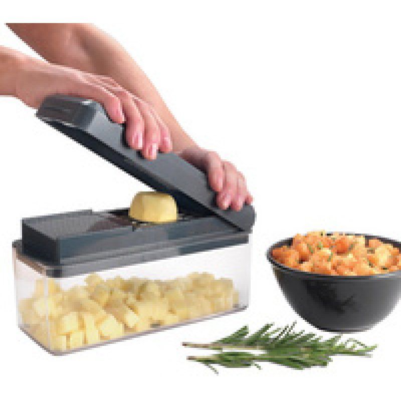 metaltex Coupe-fruits/légumes 12 en 1 Slice-Cube, gris