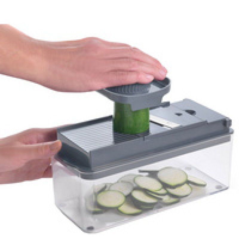 metaltex Coupe-fruits/légumes 12 en 1 Slice-Cube, gris