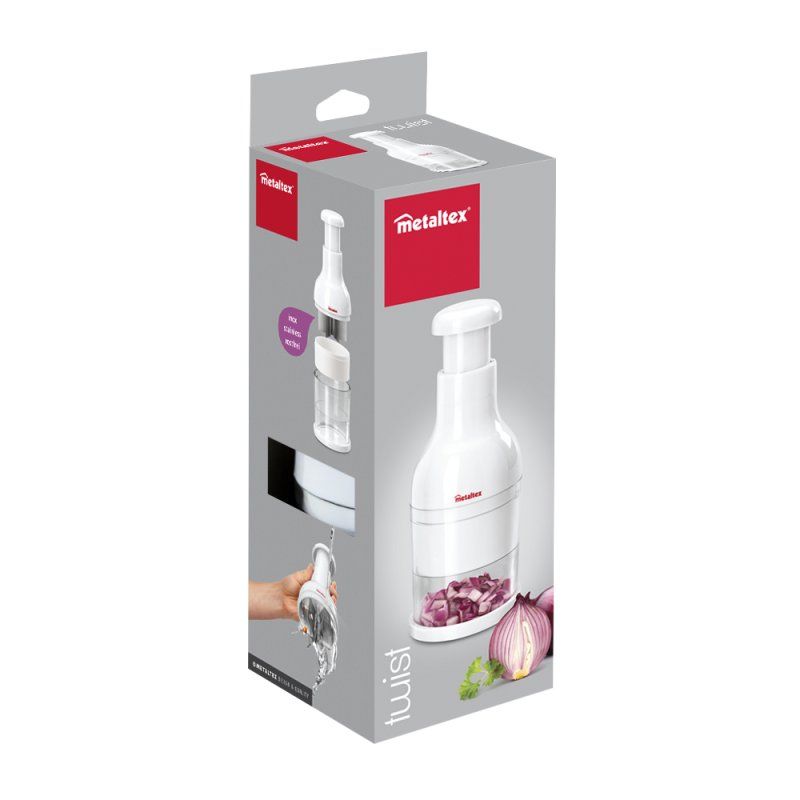 Metaltex Twist ustensile pour râper et émincer Transparent, Blanc