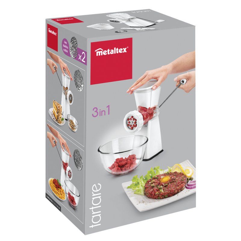 metaltex Hachoir Tartare, plastique/inox, blanc