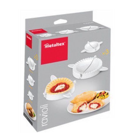 metaltex Presse à raviolis, set de 3, blanc