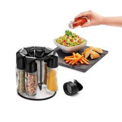 Metaltex Spice-8 Black, Transparent Spice organizer
