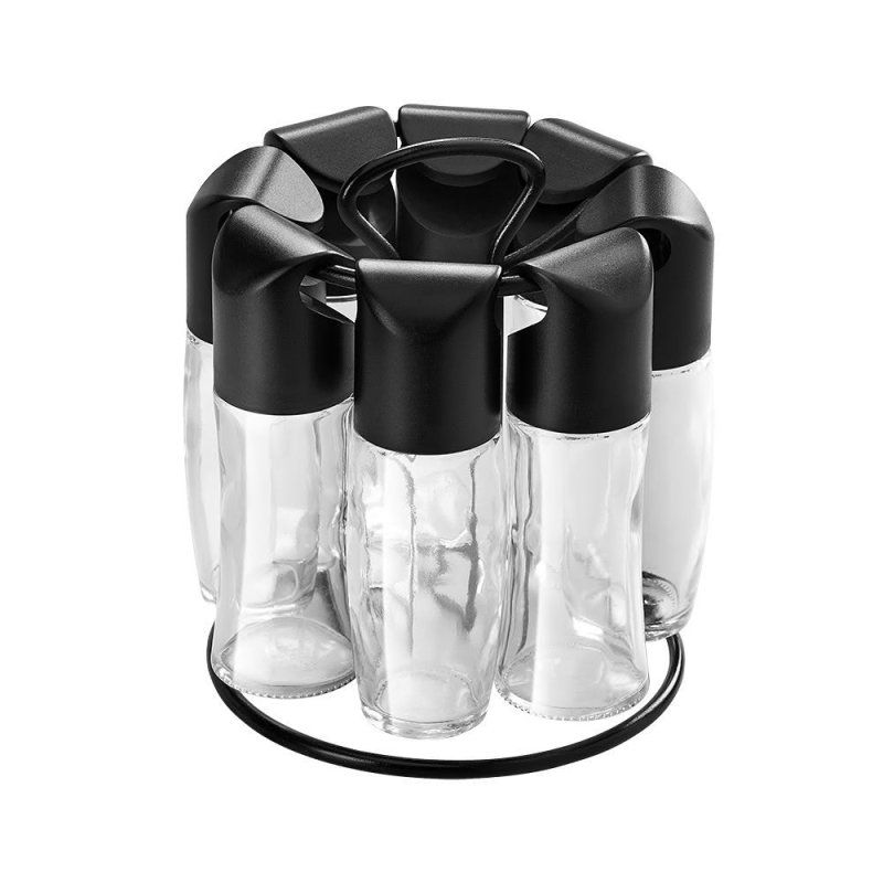 Metaltex Spice-8 Noir, Transparent Rangement à épices