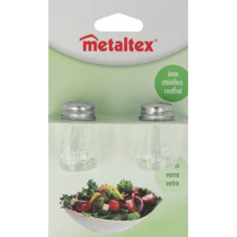 metaltex Salière et poivrière, verre/inox, set de 2