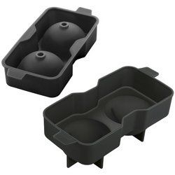 metaltex Bac à glaçons, en silicone, pour 2 glaçons, noir