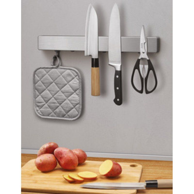 metaltex Barre magnétique Metallika, avec crochets, inox