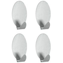 metaltex Crochet adhésif Lilliput, set de 4, ovale, inox