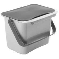 metaltex Poubelle bio Bintex, avec couvercle, gris