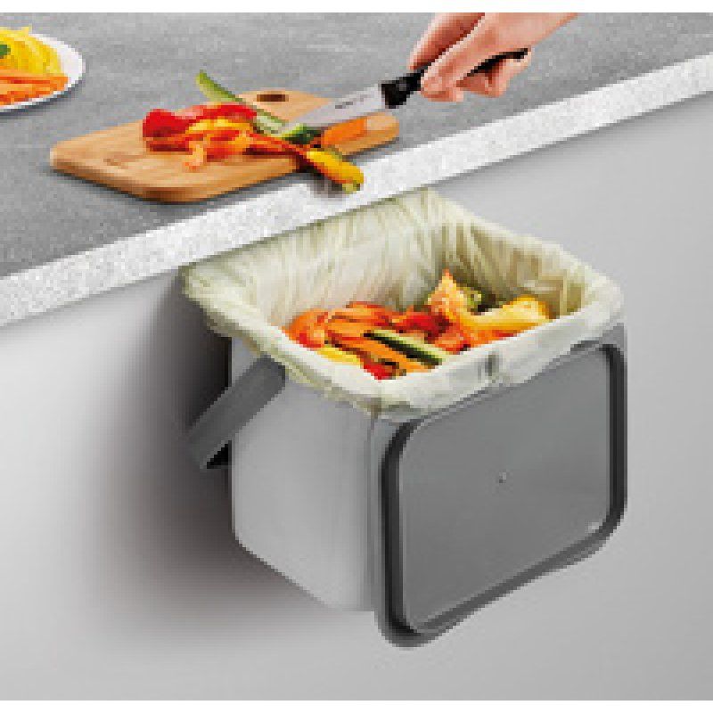 metaltex Poubelle bio Bintex, avec couvercle, gris