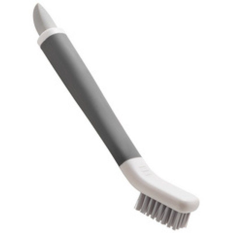 metaltex Brosse/grattoir 2 en 1 pour joints, blanc/gris