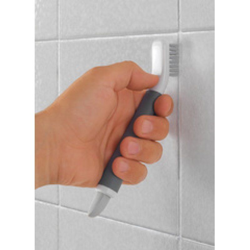 metaltex Brosse/grattoir 2 en 1 pour joints, blanc/gris