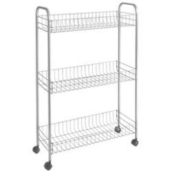 metaltex Desserte multi-usage Slim DELUXE, 3 niveaux, argent