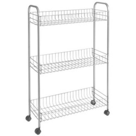 metaltex Desserte multi-usage Slim DELUXE, 3 niveaux, argent