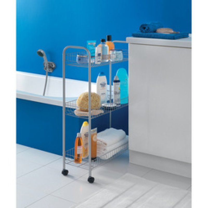 metaltex Desserte multi-usage Slim DELUXE, 3 niveaux, argent