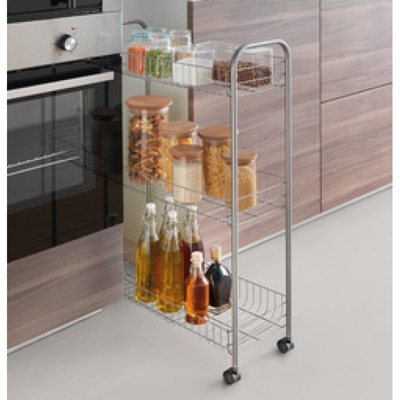 metaltex Desserte multi-usage Slim DELUXE, 3 niveaux, argent