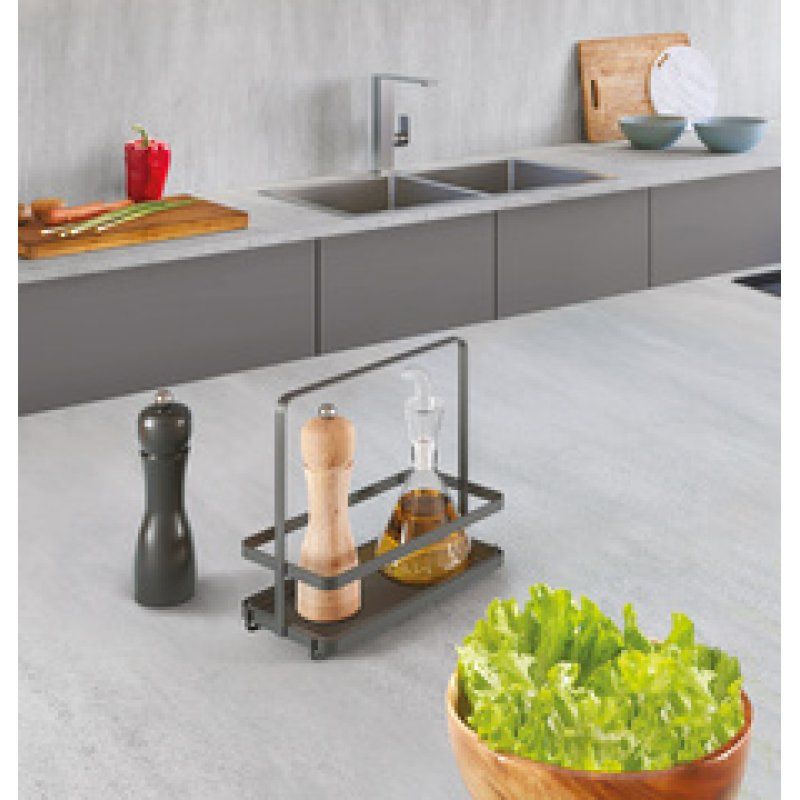 metaltex Ménagère Tokyo LAVA, avec poignée, noir mat