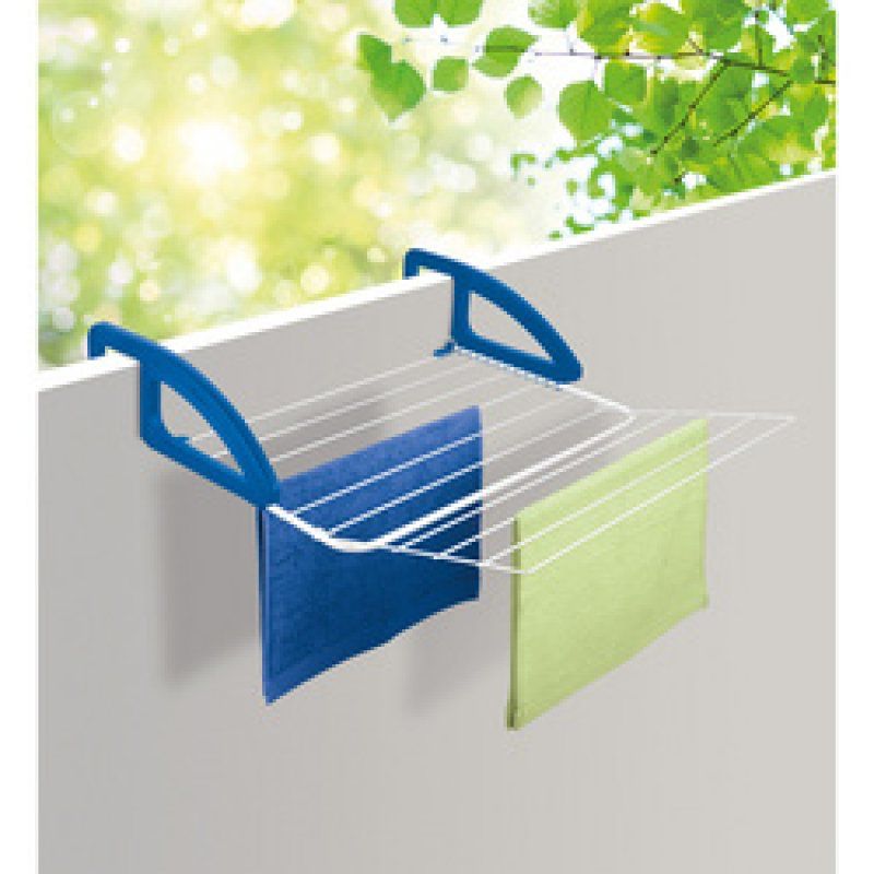 metaltex Séchoir à linge balcon/radiateur Bries, blanc/bleu