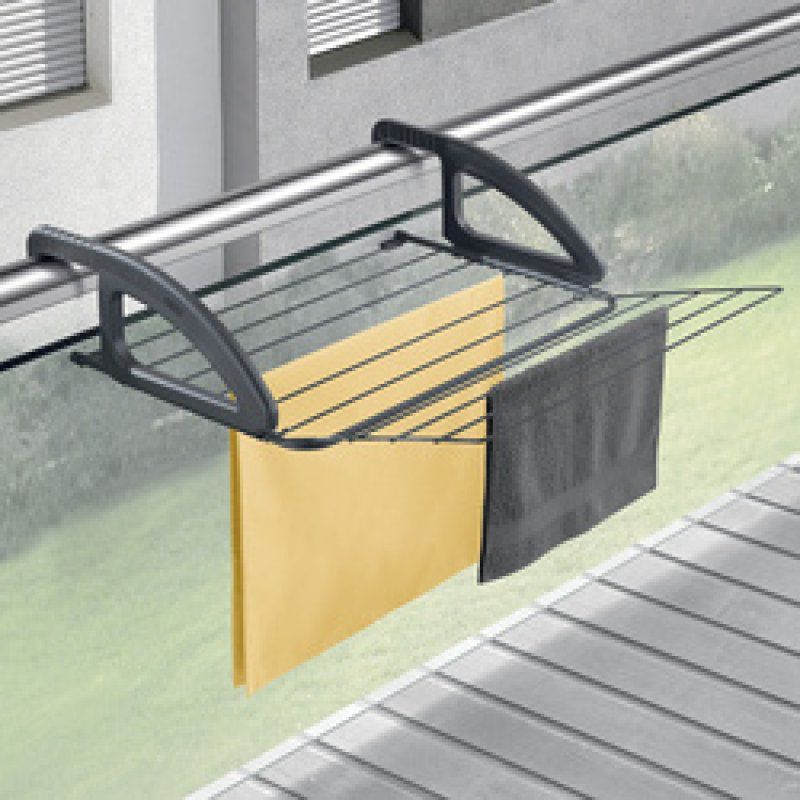 metaltex Séchoir à linge balcon/radiateur Bries, blanc/bleu